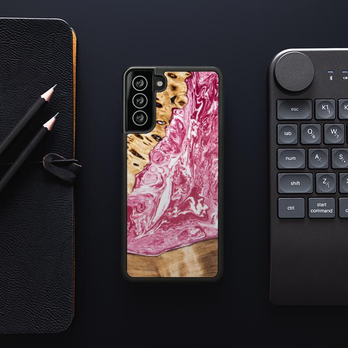Etui na telefon Samsung Galaxy S21 wykonane z żywicy i drewna - SYNERGY#A99