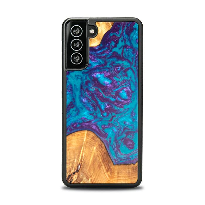 Etui na telefon Samsung Galaxy S21 wykonane z żywicy i drewna - Synergy#B28
