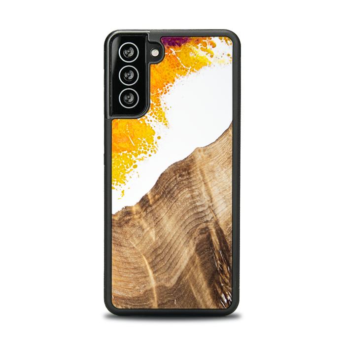 Etui na telefon Samsung Galaxy S21 wykonane z żywicy i drewna - Synergy#C28