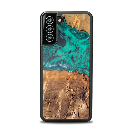 Samsung Galaxy S21 Handyhülle aus Harz und Holz - Synergy#D111