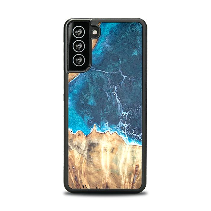 Etui na telefon Samsung Galaxy S21 wykonane z żywicy i drewna - Synergy#D116