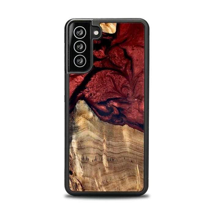 Etui na telefon Samsung Galaxy S21 wykonane z żywicy i drewna - Synergy#D122