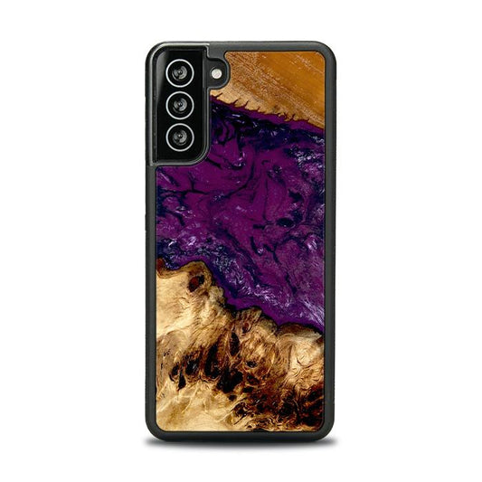 Samsung Galaxy S21 Handyhülle aus Harz und Holz - Synergy#D134