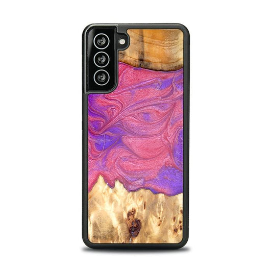 Samsung Galaxy S21 Handyhülle aus Harz und Holz - Synergy#D136