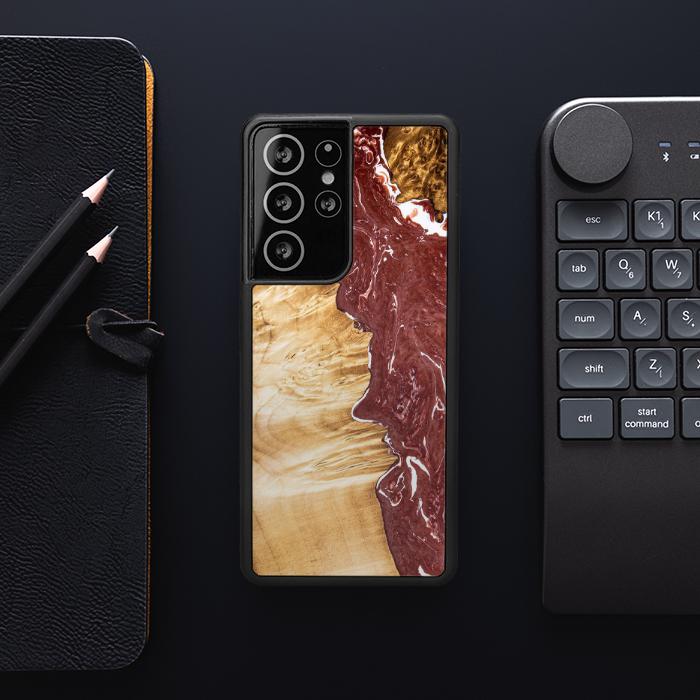 Samsung Galaxy S21 Ultra Etui na telefon z żywicy i drewna - SYNERGY#316