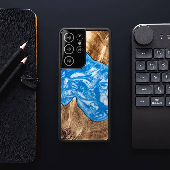 Samsung Galaxy S21 Ultra Etui na telefon z żywicy i drewna - SYNERGY#325