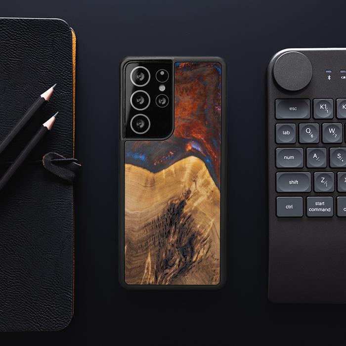 Samsung Galaxy S21 Ultra Etui na telefon z żywicy i drewna - SYNERGY#A21