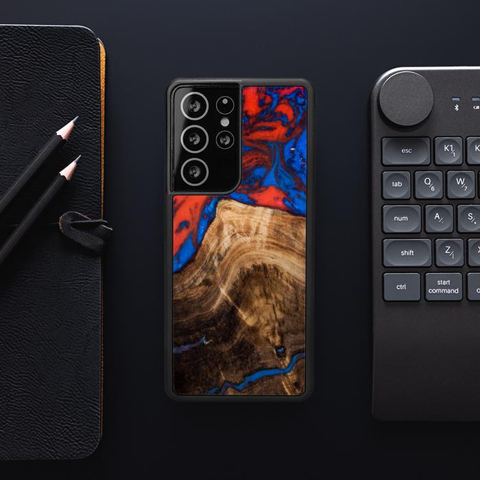 Samsung Galaxy S21 Ultra Etui na telefon z żywicy i drewna - SYNERGY#A82