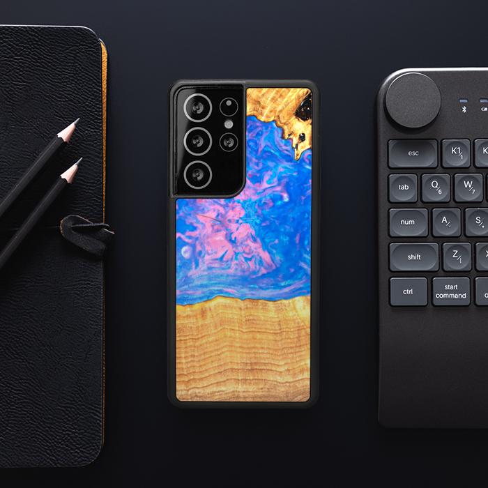 Samsung Galaxy S21 Ultra Etui na telefon z żywicy i drewna - SYNERGY#B23