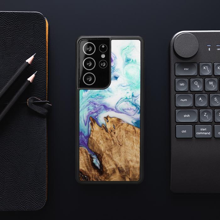 Samsung Galaxy S21 Ultra Etui na telefon z żywicy i drewna - SYNERGY#C17
