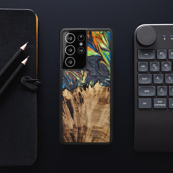 Samsung Galaxy S21 Ultra Etui na telefon z żywicy i drewna - SYNERGY#C22