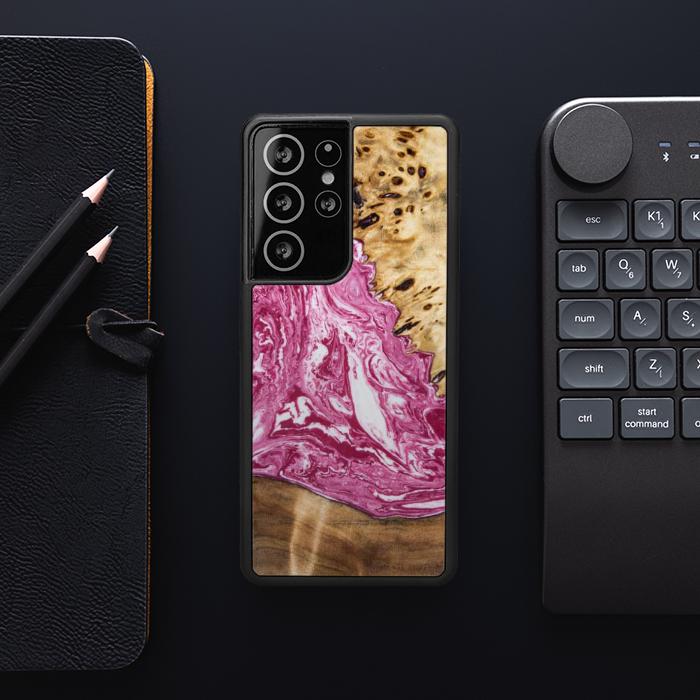 Samsung Galaxy S21 Ultra Etui na telefon z żywicy i drewna - Synergy#129