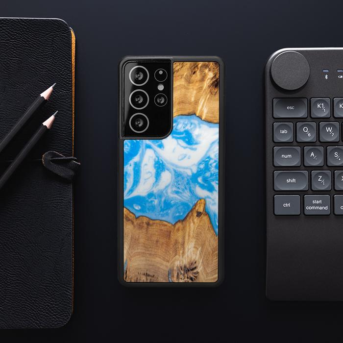 Samsung Galaxy S21 Ultra Etui na telefon z żywicy i drewna - Synergy# A34