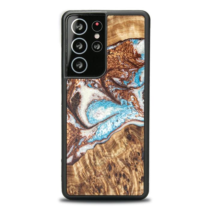 Samsung Galaxy S21 Ultra Etui na telefon z żywicy i drewna - Synergy#B11