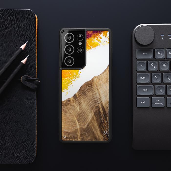 Samsung Galaxy S21 Ultra Etui na telefon z żywicy i drewna - Synergy#C28