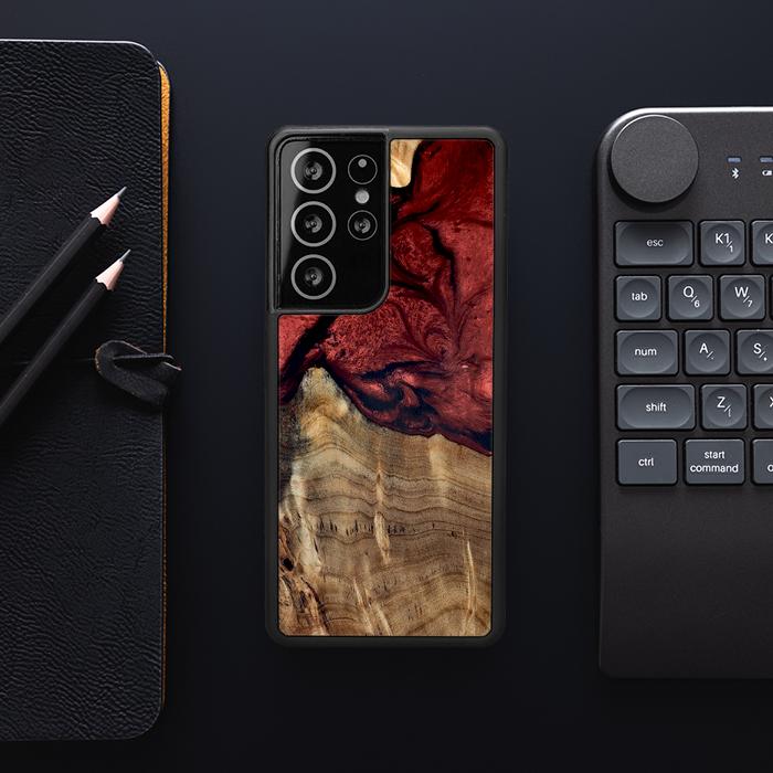 Samsung Galaxy S21 Ultra Etui na telefon z żywicy i drewna - Synergy#D122