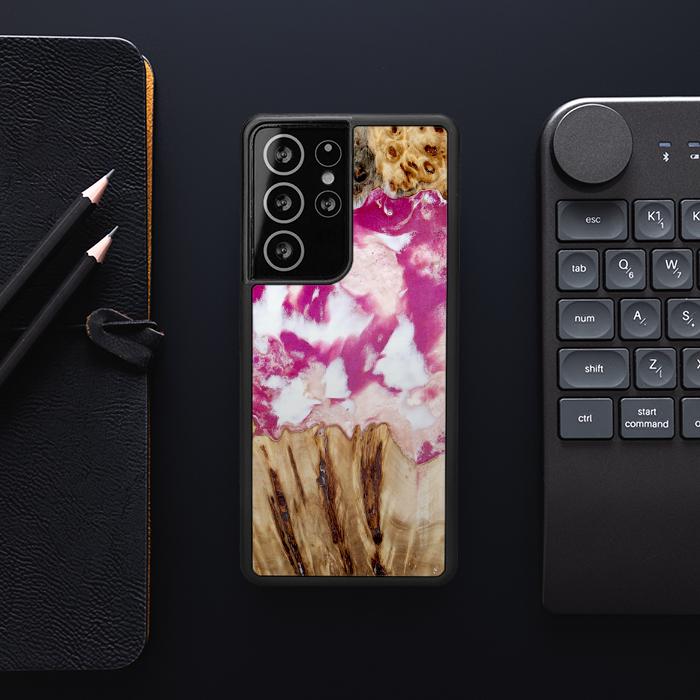 Samsung Galaxy S21 Ultra Etui na telefon z żywicy i drewna - Synergy#D124