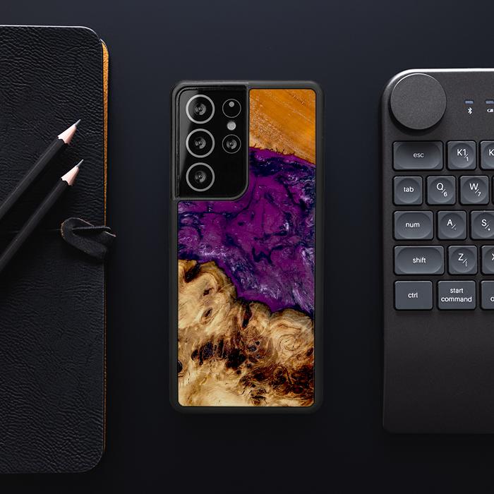 Samsung Galaxy S21 Ultra Etui na telefon z żywicy i drewna - Synergy#D130