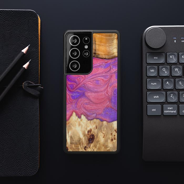 Samsung Galaxy S21 Ultra Handyhülle aus Harz und Holz - Synergy#D136