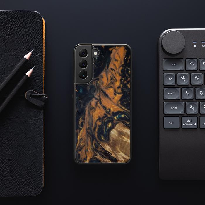 Etui na telefon Samsung Galaxy S22 wykonane z żywicy i drewna - Synergy#162
