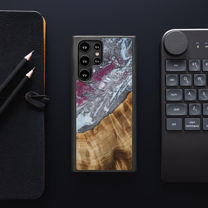 Samsung Galaxy S22 Ultra Handyhülle aus Kunstharz und Holz - Synergy#C12
