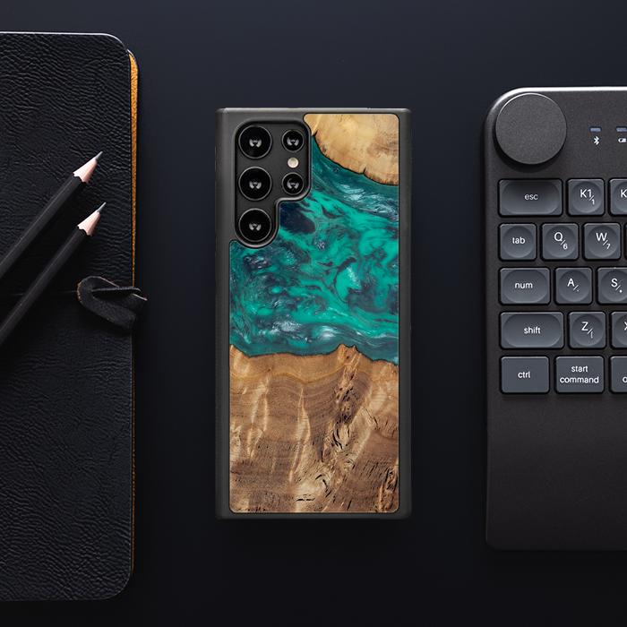 Samsung Galaxy S22 Ultra Etui na telefon z żywicy i drewna - Synergy#D109