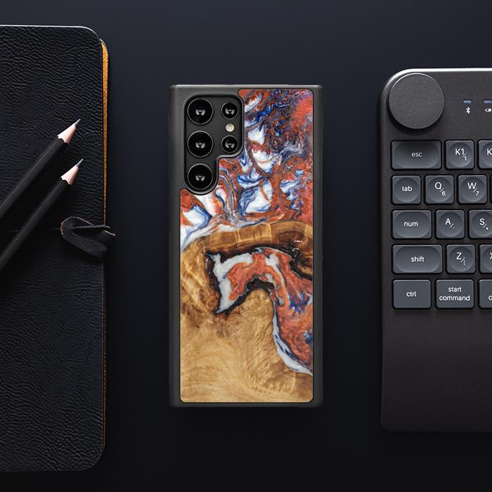 Etui na telefon Samsung Galaxy S23 Ultra z żywicy i drewna - SYNERGY#B10