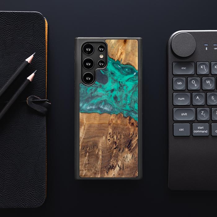 Etui na telefon Samsung Galaxy S23 Ultra wykonane z żywicy i drewna - Synergy#D111