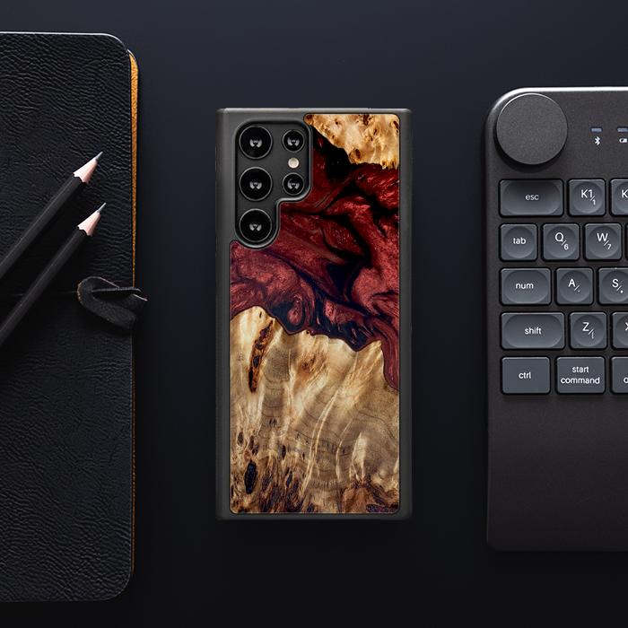 Etui na telefon Samsung Galaxy S23 Ultra wykonane z żywicy i drewna - Synergy#D121