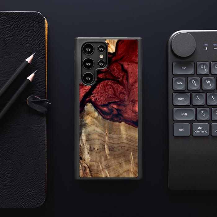 Etui na telefon Samsung Galaxy S23 Ultra wykonane z żywicy i drewna - Synergy#D122