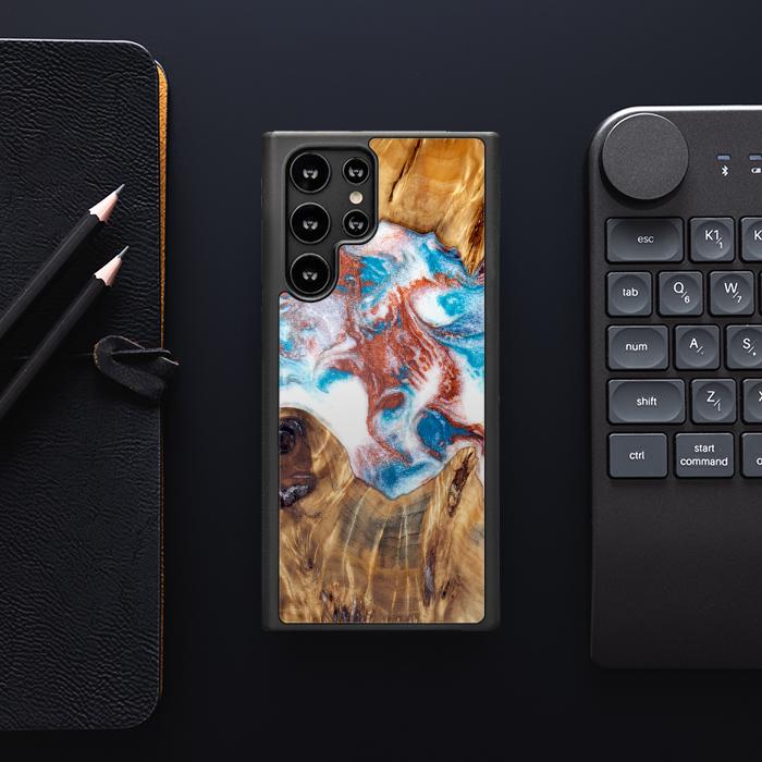 Etui na telefon Samsung Galaxy S23 Ultra wykonane z żywicy i drewna - Synergy#D125