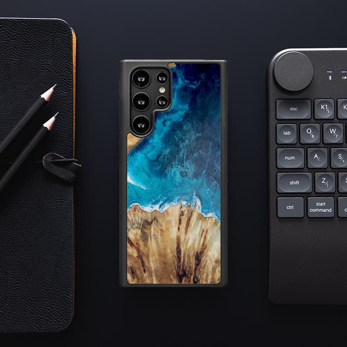 Etui na telefon Samsung Galaxy S23 Ultra wykonane z żywicy i drewna - Synergy#D126