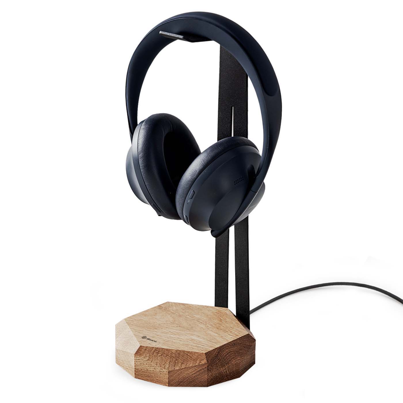 Headphone Stand With Wireless Charger Oak