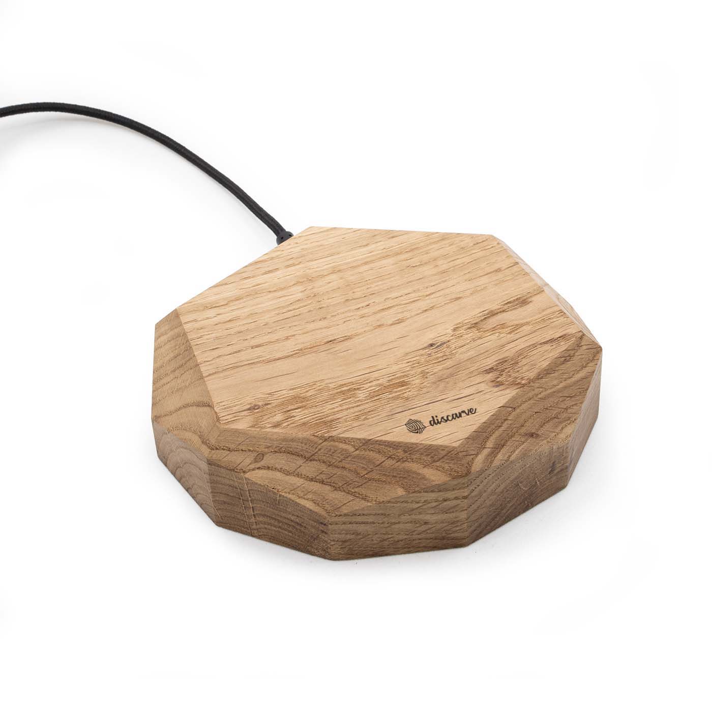 Geometric Wooden Wireless Charger Oak