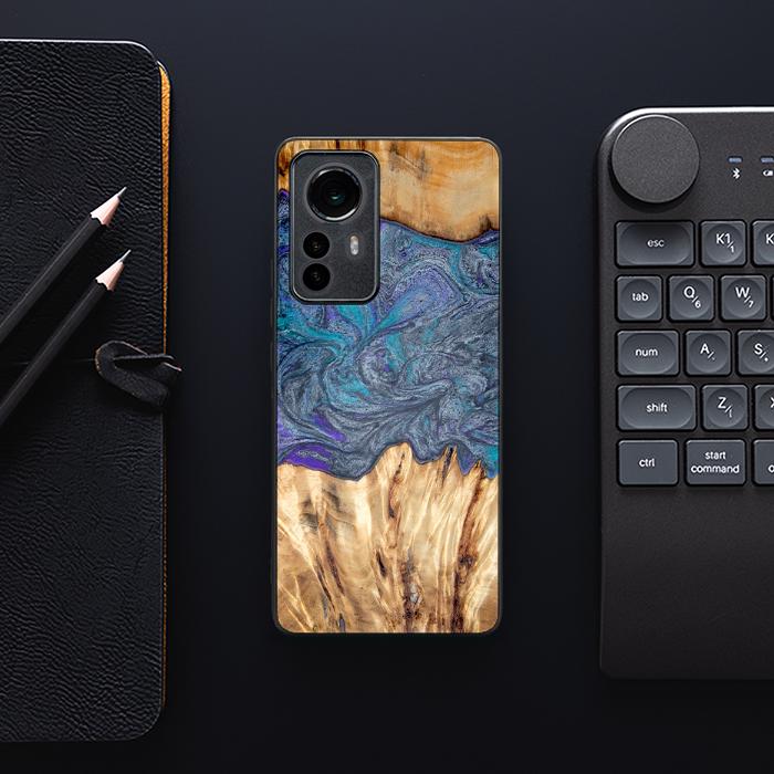 Xiaomi 12 Pro Etui na telefon z żywicy i drewna - Synergy#D132