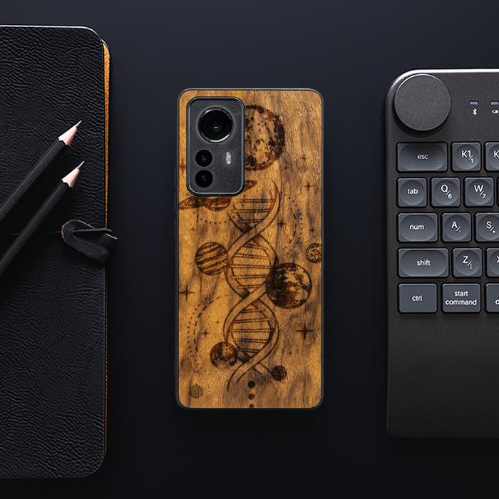 Xiaomi 12 Pro Wooden Phone Case - Space DNA (Imbuia)