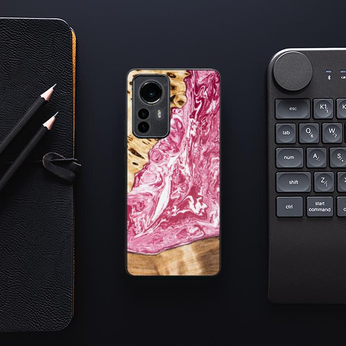 Etui na telefon Xiaomi 12 / 12X z żywicy i drewna - SYNERGY#A99