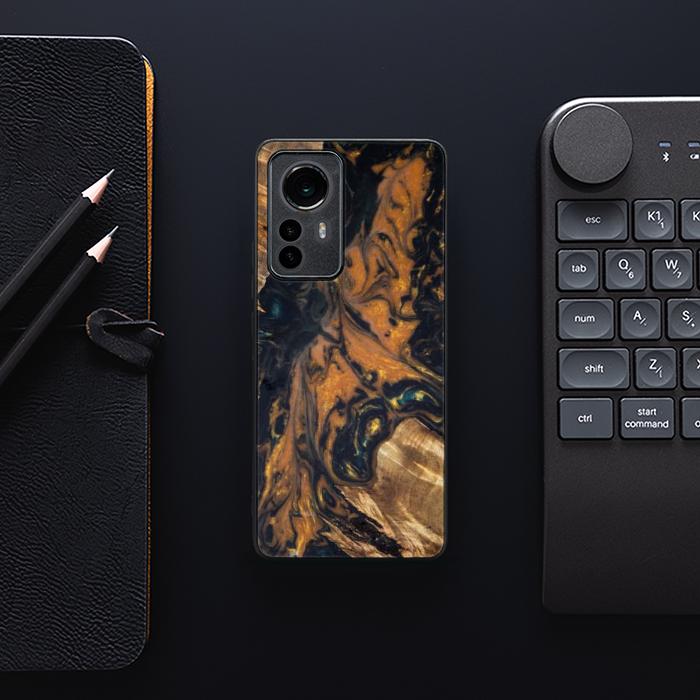 Etui na telefon Xiaomi 12 / 12X z żywicy i drewna - Synergy#162