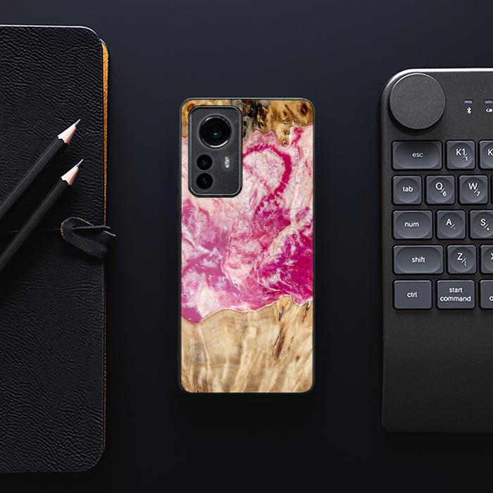 Etui na telefon Xiaomi 12 / 12X z żywicy i drewna - Synergy#D123