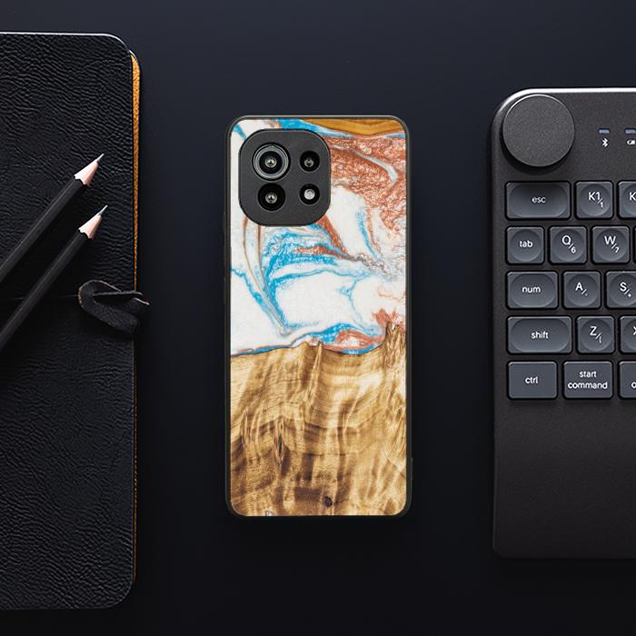 Xiaomi Mi 11 Lite / 5G / 5G NE Żywiczne i drewniane etui na telefon - SYNERGY#47