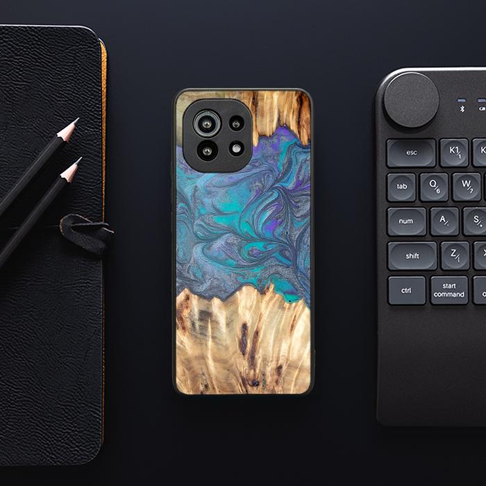 Xiaomi Mi 11 lite / 5G / 5G NE Handyhülle aus Harz und Holz - Synergy#D107