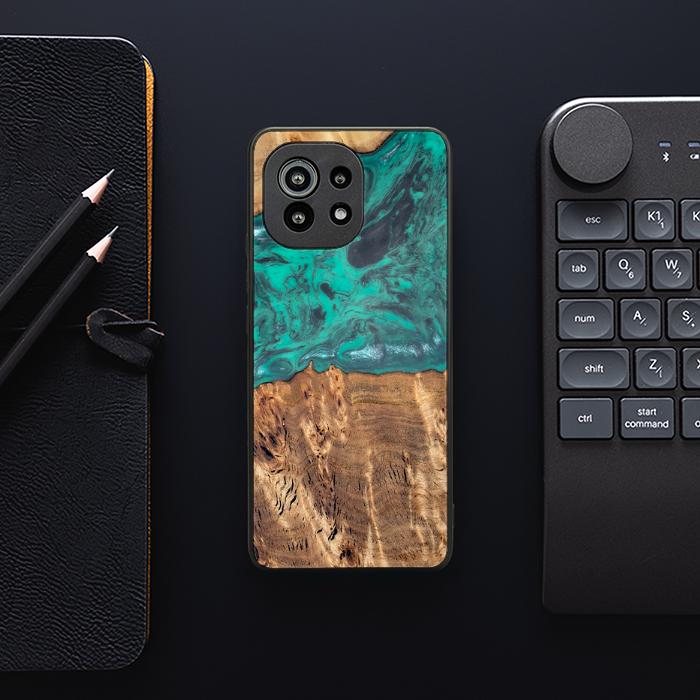 Xiaomi Mi 11 Etui na telefon z żywicy i drewna lite / 5G / 5G NE - Synergy#D108