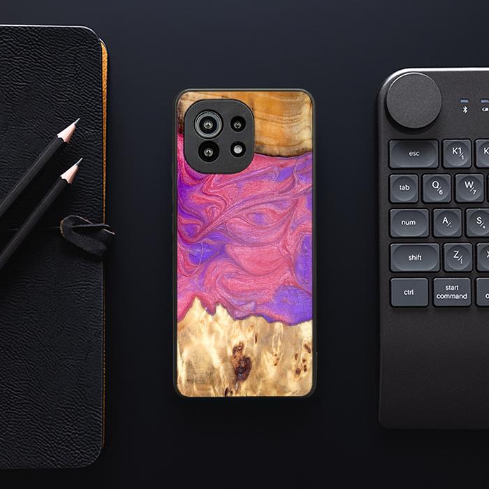 Xiaomi Mi 11 lite / 5G / 5G NE Handyhülle aus Harz und Holz - Synergy#D136