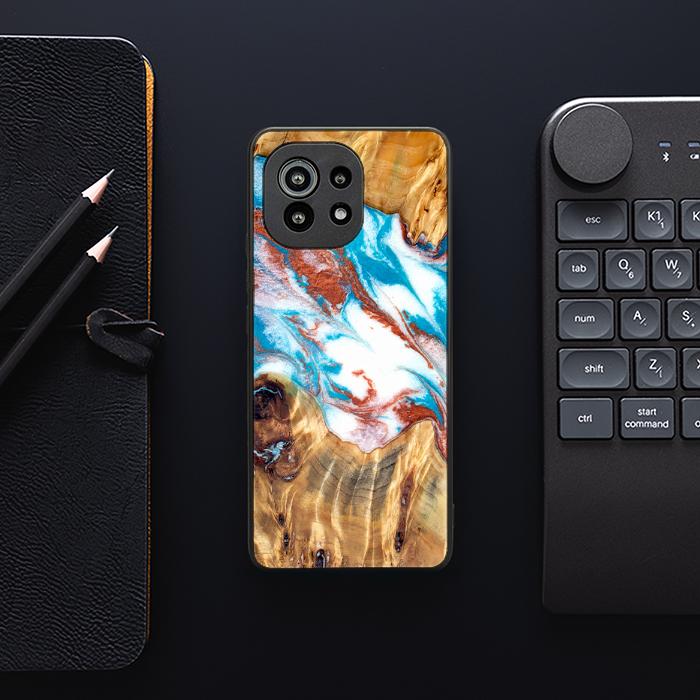 Xiaomi Mi 11 lite / 5G / 5G NE Handyhülle aus Harz und Holz - Synergy#D137