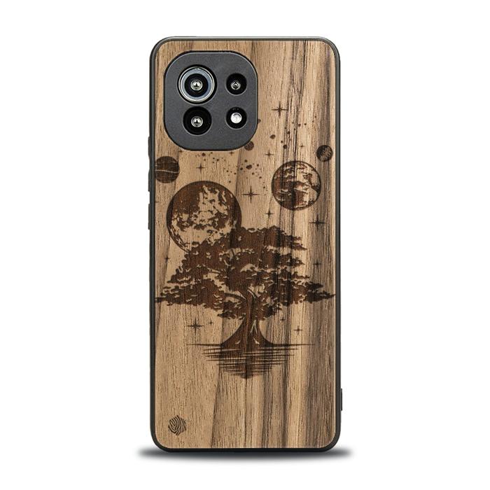 Xiaomi Mi 11 lite / 5G / 5G NE Handyhülle aus Holz – Galaktischer Garten