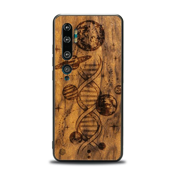 Xiaomi Mi NOTE Drewniane etui na telefon 10 / 10 Pro - kosmiczne DNA (Imbuia)