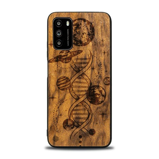 Xiaomi POCO M3 Handyhülle aus Holz - Space DNA (Imbuia)