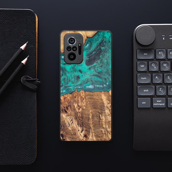 Xiaomi REDMI NOTE 10 Pro Etui na telefon z żywicy i drewna - Synergy#D108
