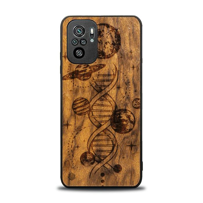 Xiaomi REDMI NOTE 10 10 drewnianych etui na telefon - kosmiczne DNA (Imbuia)